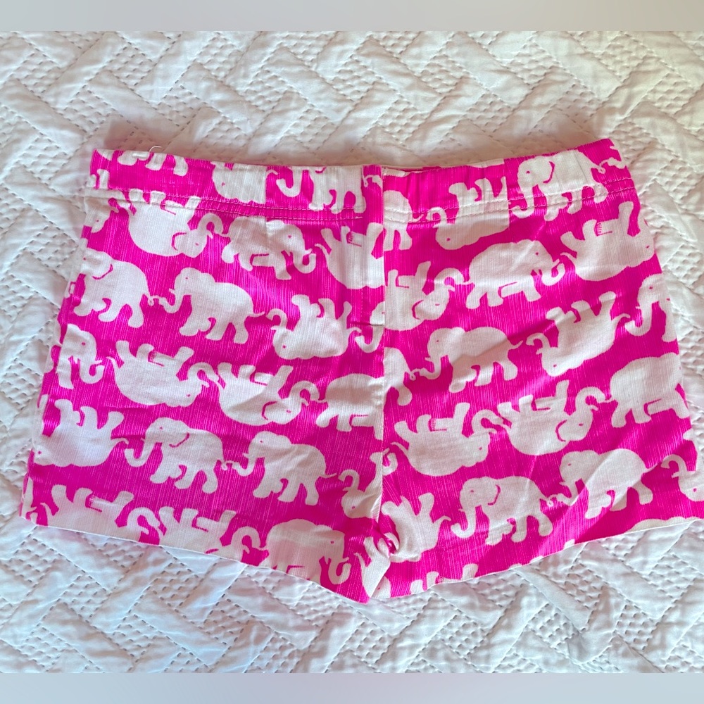 Lilly Pulitzer Girls Pink White Elephant Shorts 12